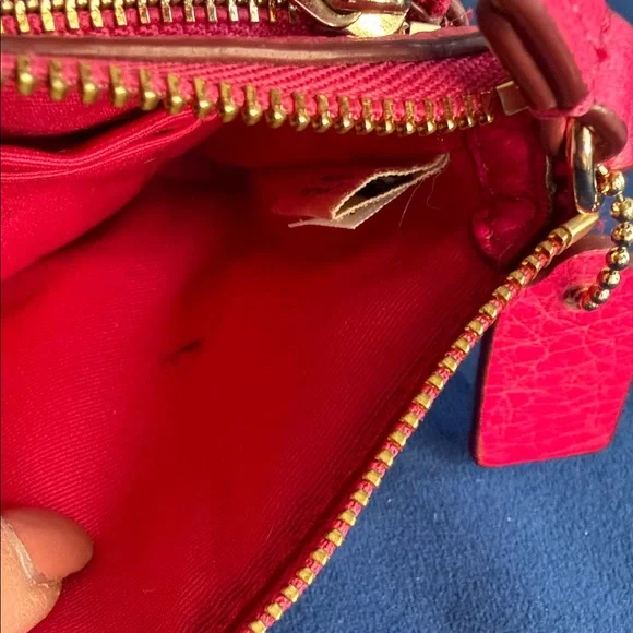 Coach Fuchsia Leather Wristlet - Picture 7 of 8
